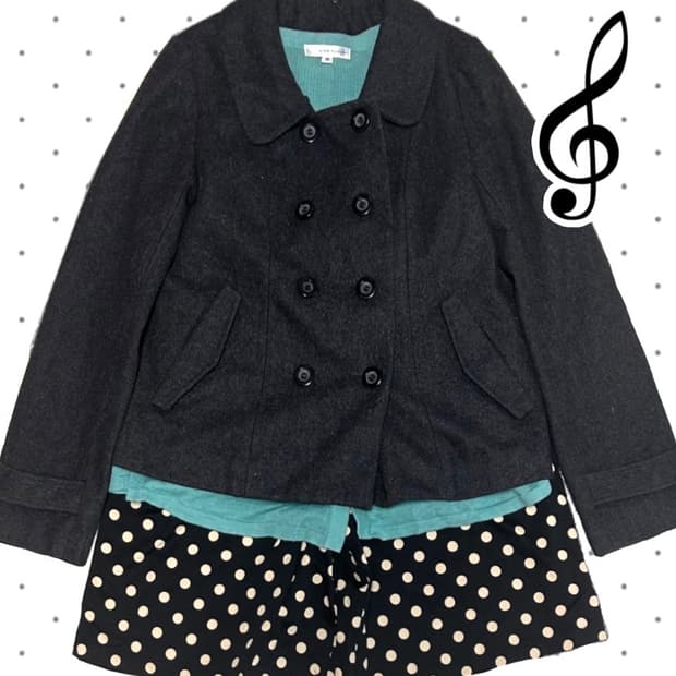 빈티지 코이세이오 더블코트 도트 코디세트