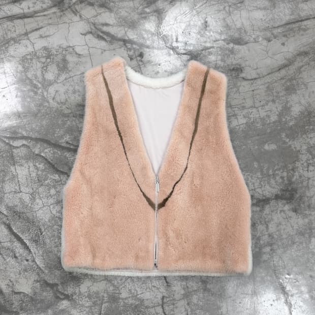 코펜하겐 퍼 플래티넘 밍크 & 시어링 콤비 베스트