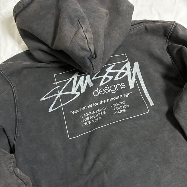 스투시 다이드 후드 블랙