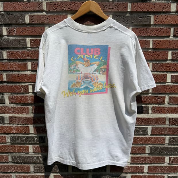 Camel 90s 카멜 클럽 맴버스 프로모 빈티지 포켓 티셔츠