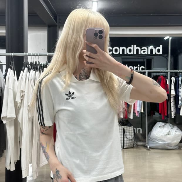 아디다스 카라 폴로티 반팔 화이트 