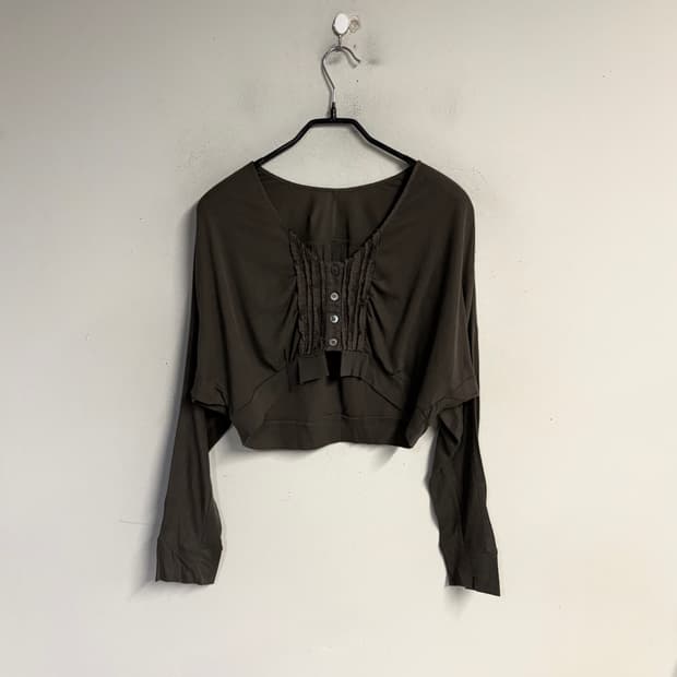 HIROKO BIS draped frill cardigan 