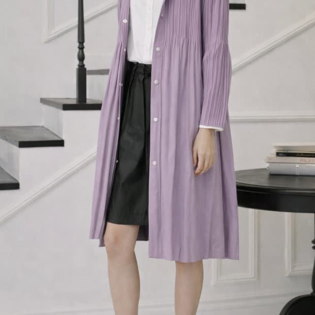 sjwani 손정완 플리츠 후드 가디건