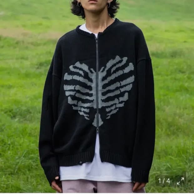 엑스톤즈 XTK037 보운 니트 집업 (BLACK)