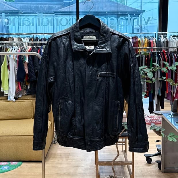 걸릿 맨 블랙 카우하인드 레더 자켓 