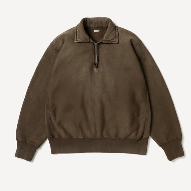 26ss 아프레쎄 빈티지 하프집업 스웨트셔츠 브라운 2사이즈 새상품 판매