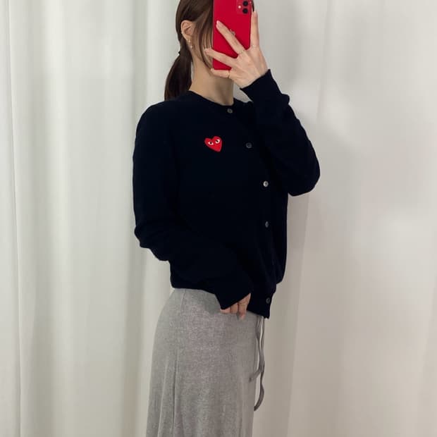 꼼데가르송 블랙 유넥 가디건