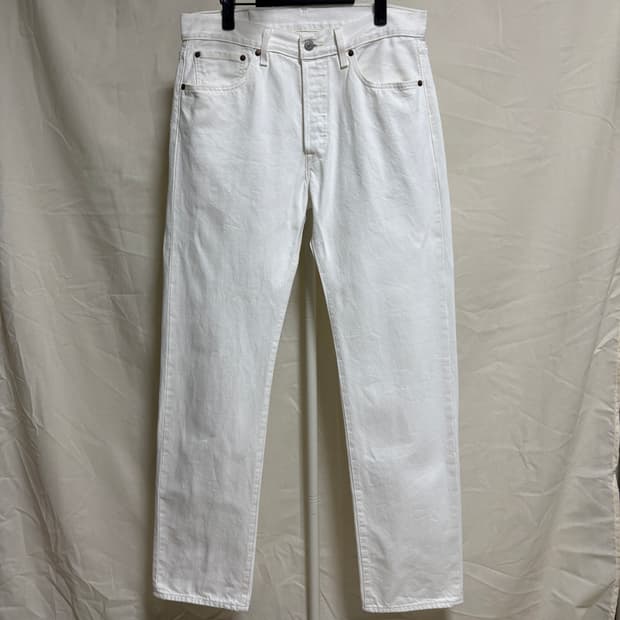 리바이스 501 화이트 스트레이트 데님팬츠 / W32, L32