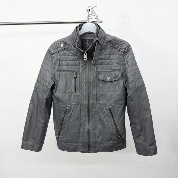 CKJ lambskin biker jacket