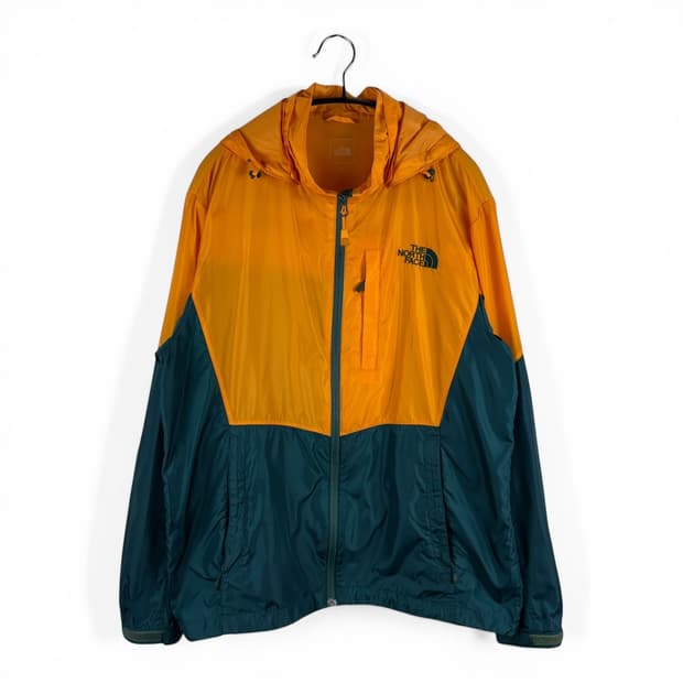 (L) 노스페이스 경량 바람막이 자켓 오렌지/그린