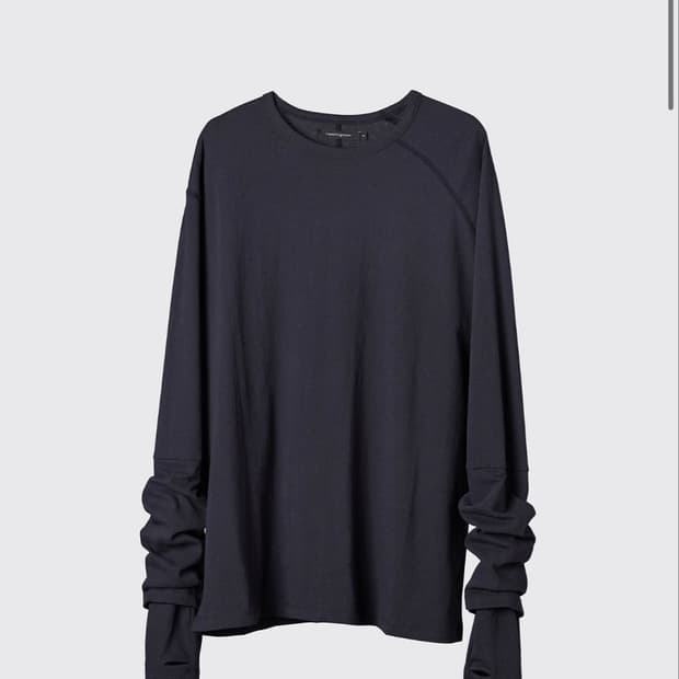 Double Sleeve Tee Blue Charcoal