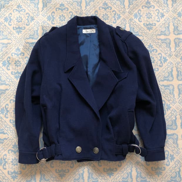 navy wool short jacket