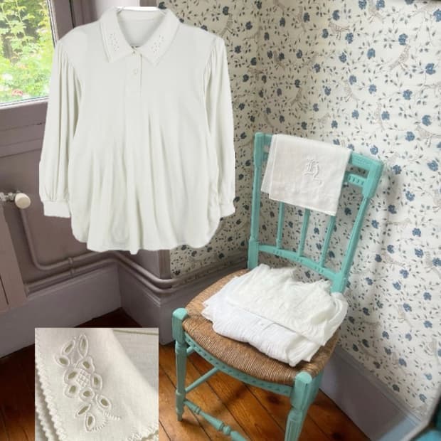 Cream Lace Collar Blouse