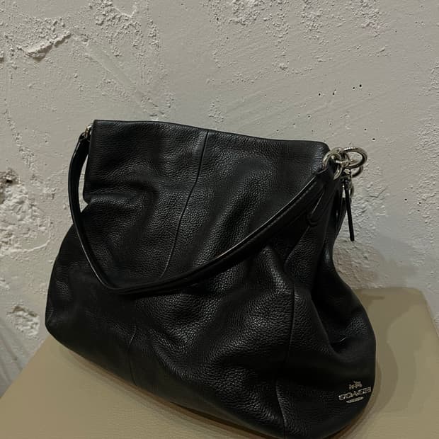 코치 레더 쌍둥이 트윈 숄더백 블랙