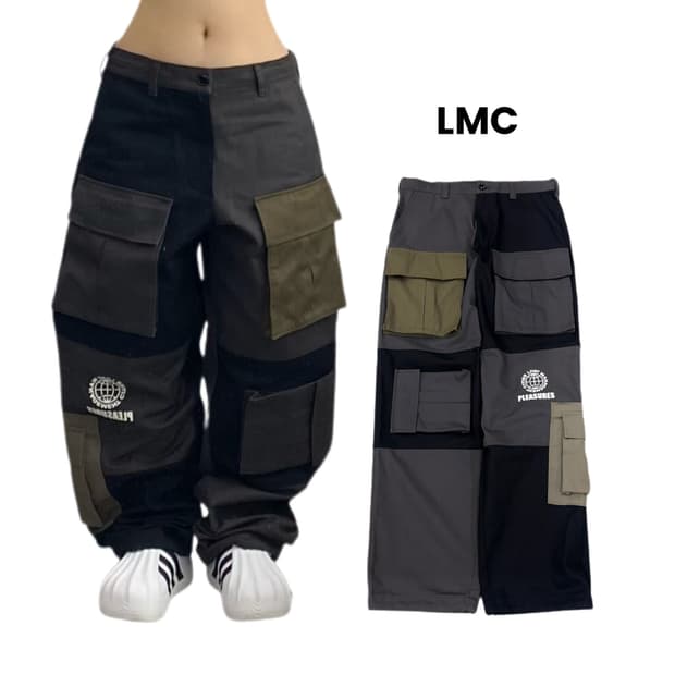 LMC 멀티포켓 패치워크 배색 카고팬츠