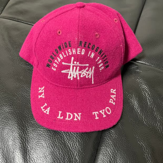 스투시 월드와이드 로우 프로 캡 핑크 