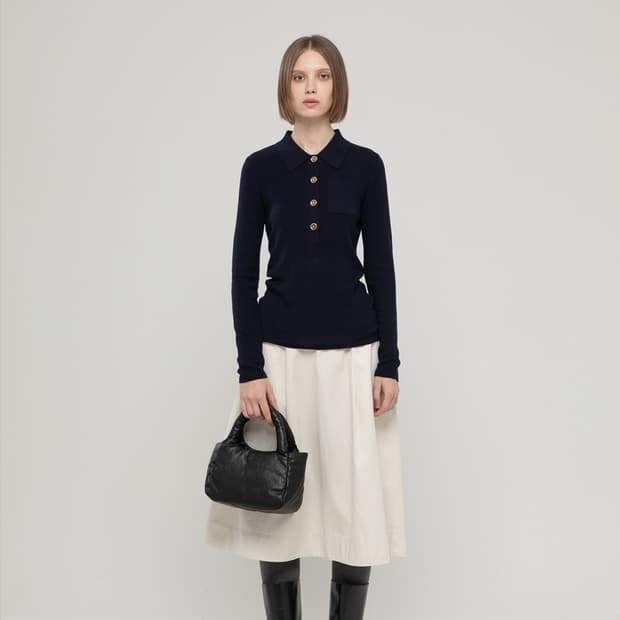 제이마크뉴욕 베일리 미니 소프트 비건 레더 패딩 토트백 블랙