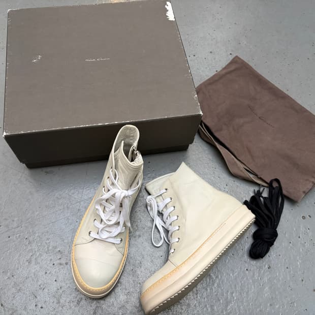 릭오웬스 12fw 라몬즈 하이 밀크 릭컨 다크쉐도우x  RICK OWEN