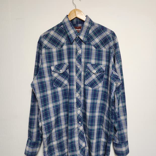 랭글러Wrangler 체크 웨스턴 셔츠 2XL - S86