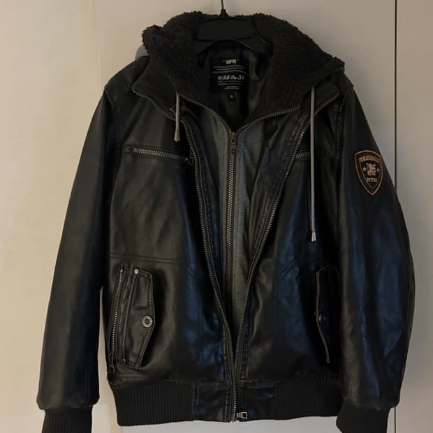 (겨울용) 빈티지 후드 레이어드 레더 자켓