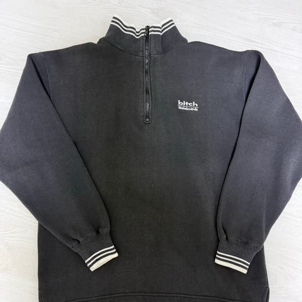 bitch skateboards 하프집업 맨투맨 블랙 L