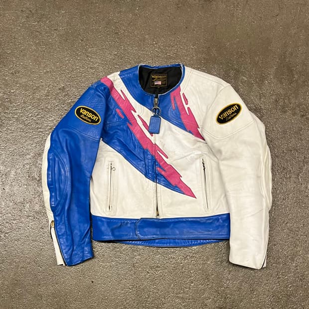 90s Vanson 가죽 레이싱 자켓 (105)
