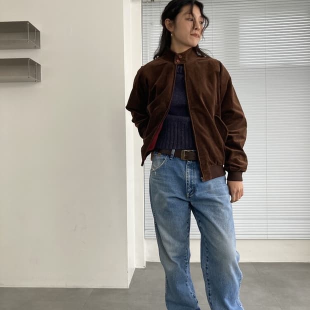 브라운 코듀로이 봄버자켓