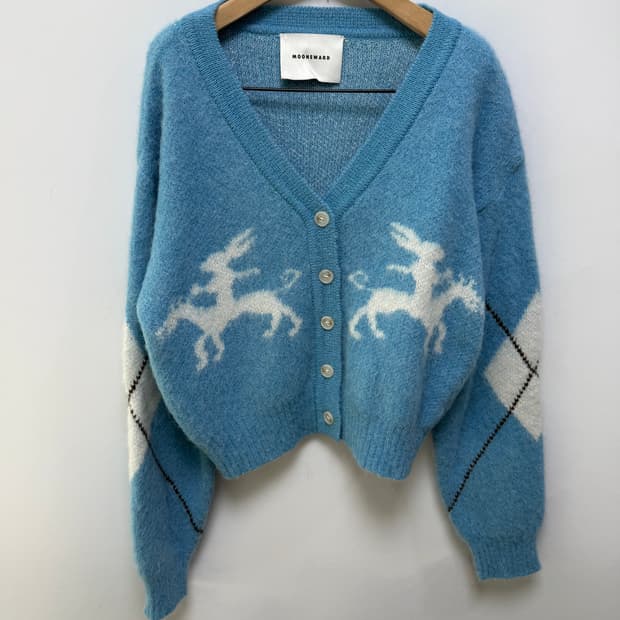 문스웨드 스카이 레빗 알파카 가디건