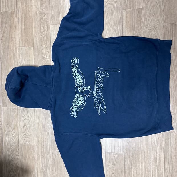 스투시 윙스팬 후드 네이비 XL