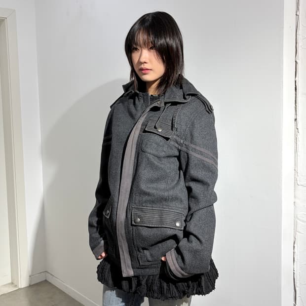 아르마니 익스체인지 밀리터리 울 자켓