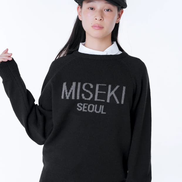 미세키 서울 로고 니트 블랙