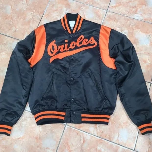 스타터 볼티모어 오리올스 블랙 야구 점퍼