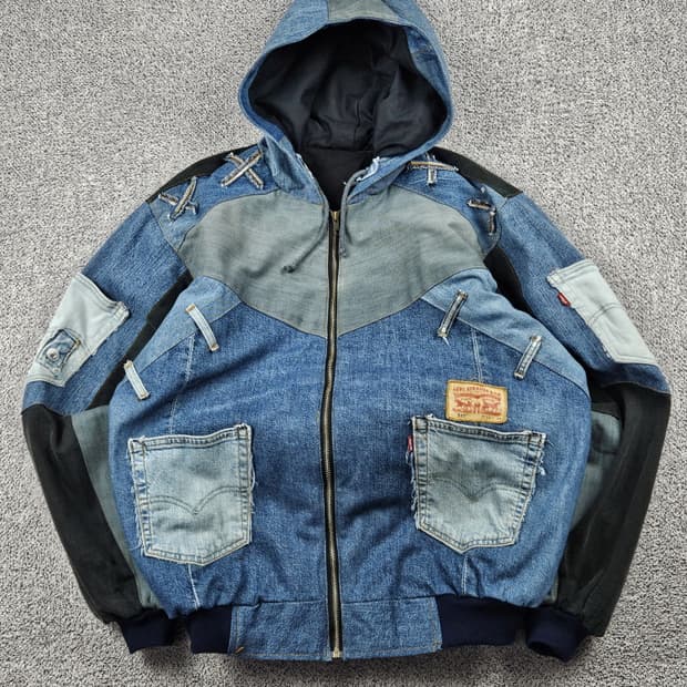 리바이스 리빌드 패치워크 커스텀 데님 자켓 (상세설명참조) / 10175