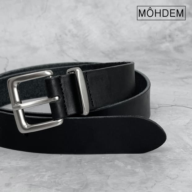 [Uinsex]실버링 소가죽 벨트