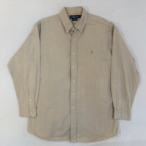 폴로 랄프로렌 해링본패턴 코튼 셔츠 베이지