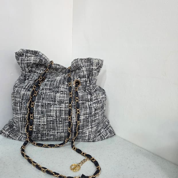 타임 트위드 숄더백