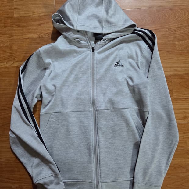 빅사이즈.2XL 아디다스 후드집업.그레이
