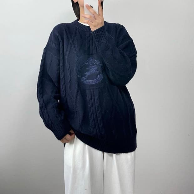 버버리 90s 아카이브 크루넥 니트