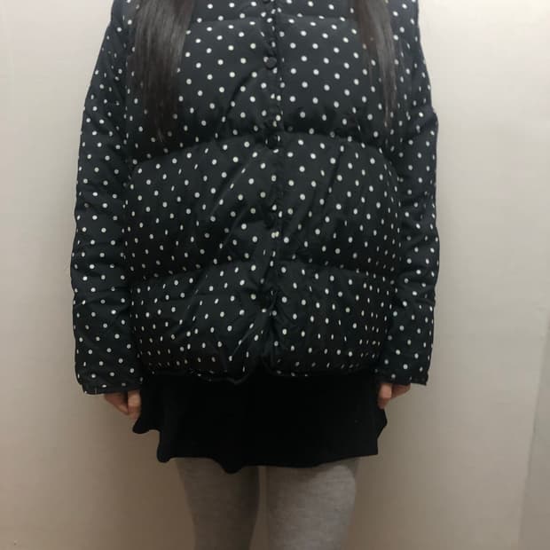 빈티지 블랙 도트 퀼팅 패딩