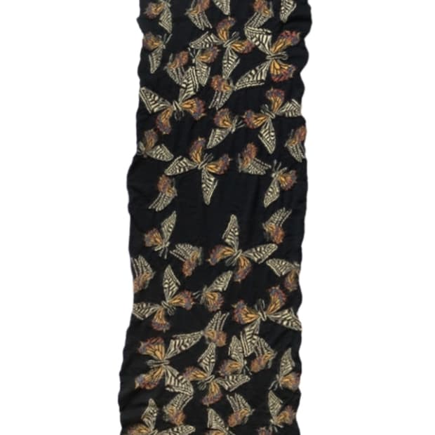 캐피탈 풀 렝스 울 버터플라이 머플러 블랙