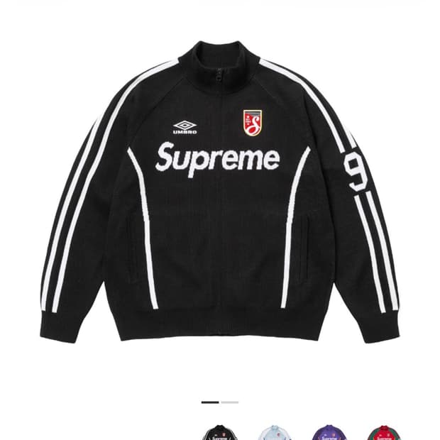 (새상품)(L) 슈프림 x 엄브로 집업 스웨터 블랙 - 25SS