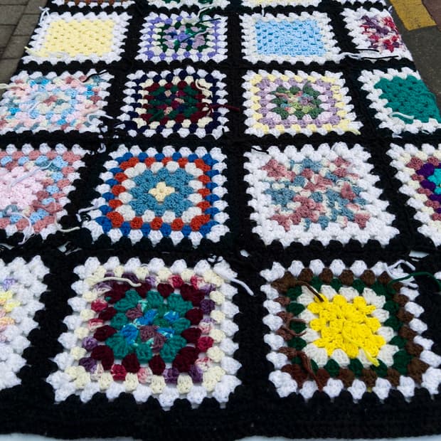 빈티지 소품 USA 크로셰 블랭킷