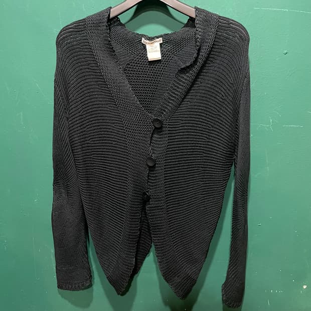 이세이미야케 니트 가디건 블랙