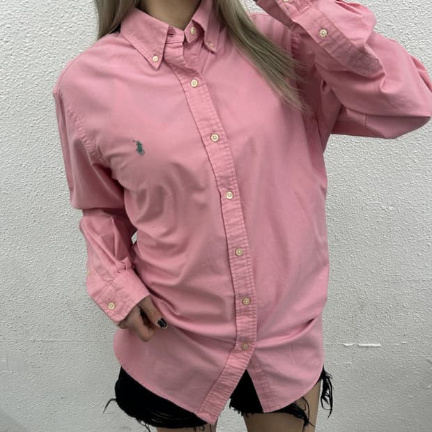 폴로 랄프로렌 말차포니 딸기우유 셔츠 M