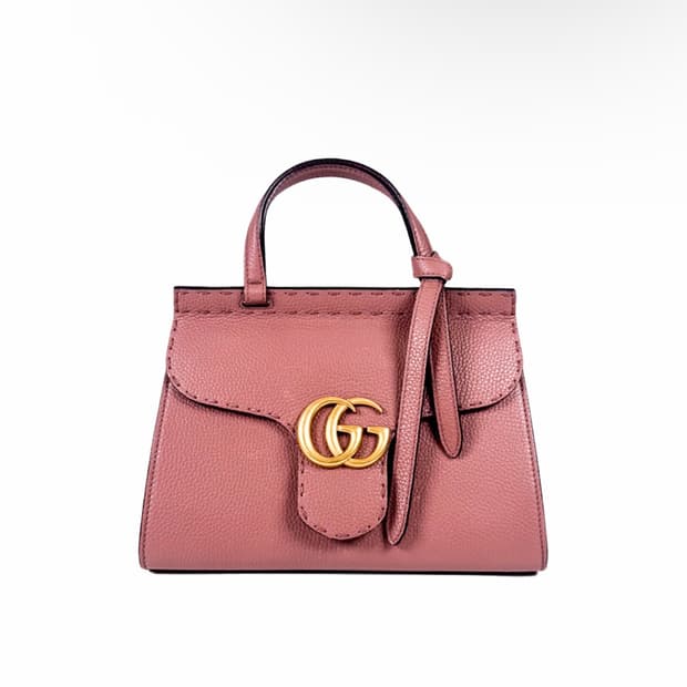 [MINI] 구찌 마몬트 마틀라세 탑핸들 투웨이 토트백 숄더백 미니 핑크