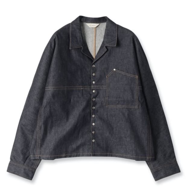 지에다 스냅버튼 데님 셔츠
