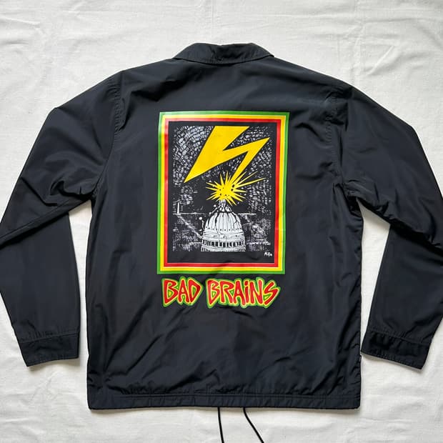 오베이 x Bad Brains 블랙 코치 자켓 L