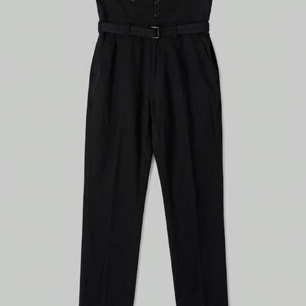 y’s하이 웨이스트 벨티드 팬츠