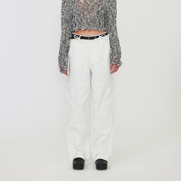 DIAGONAL 다이애그널 Ribbon strap pocket denim