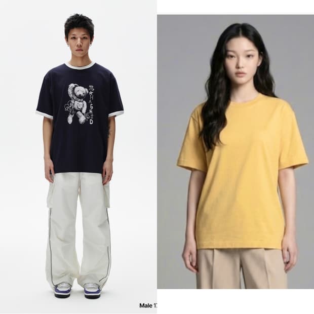 마하그리드 반팔티+라이풀미니멀가먼츠 반팔티 2개